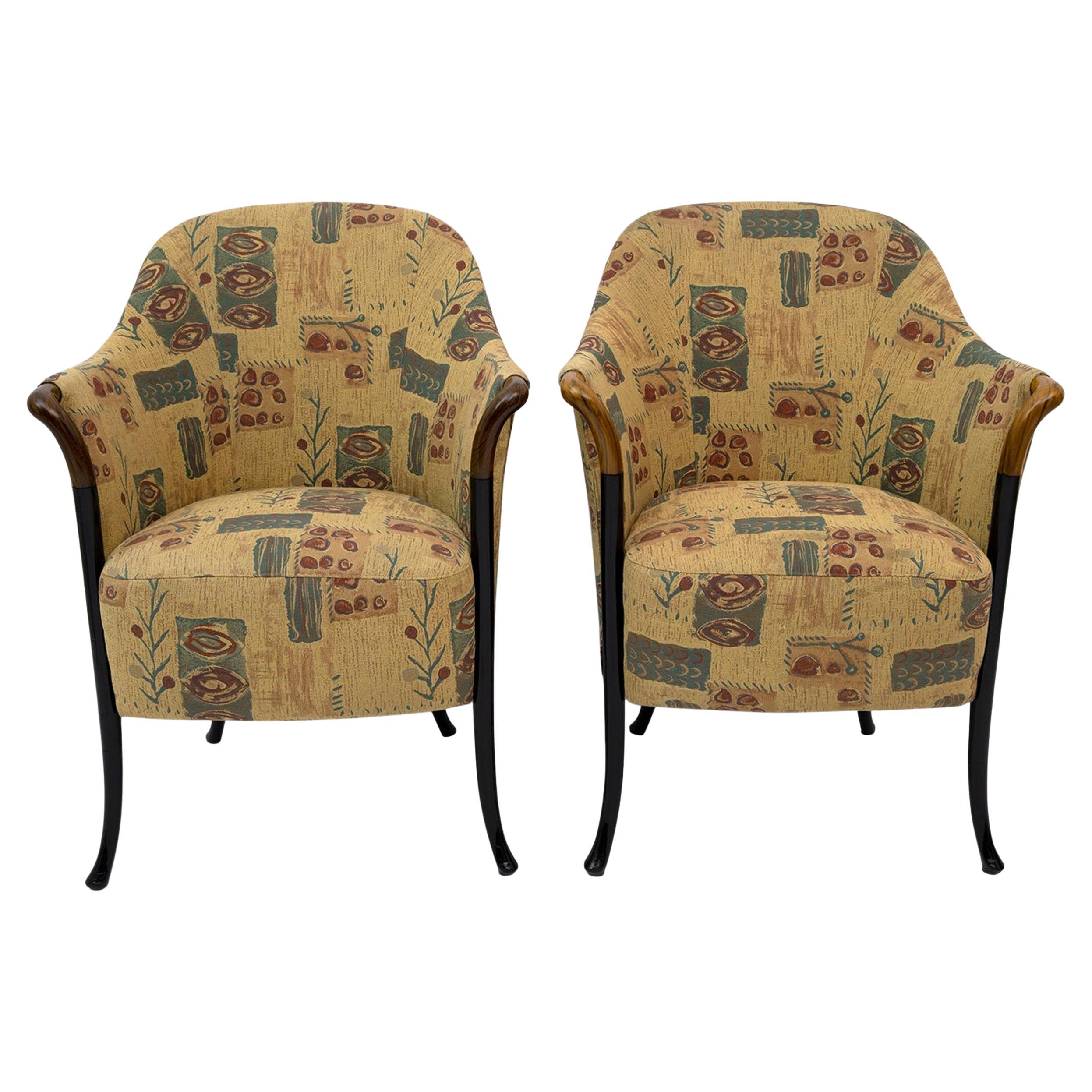 Pair of Giorgetti Italian Armchairs "Progetti", 1980s