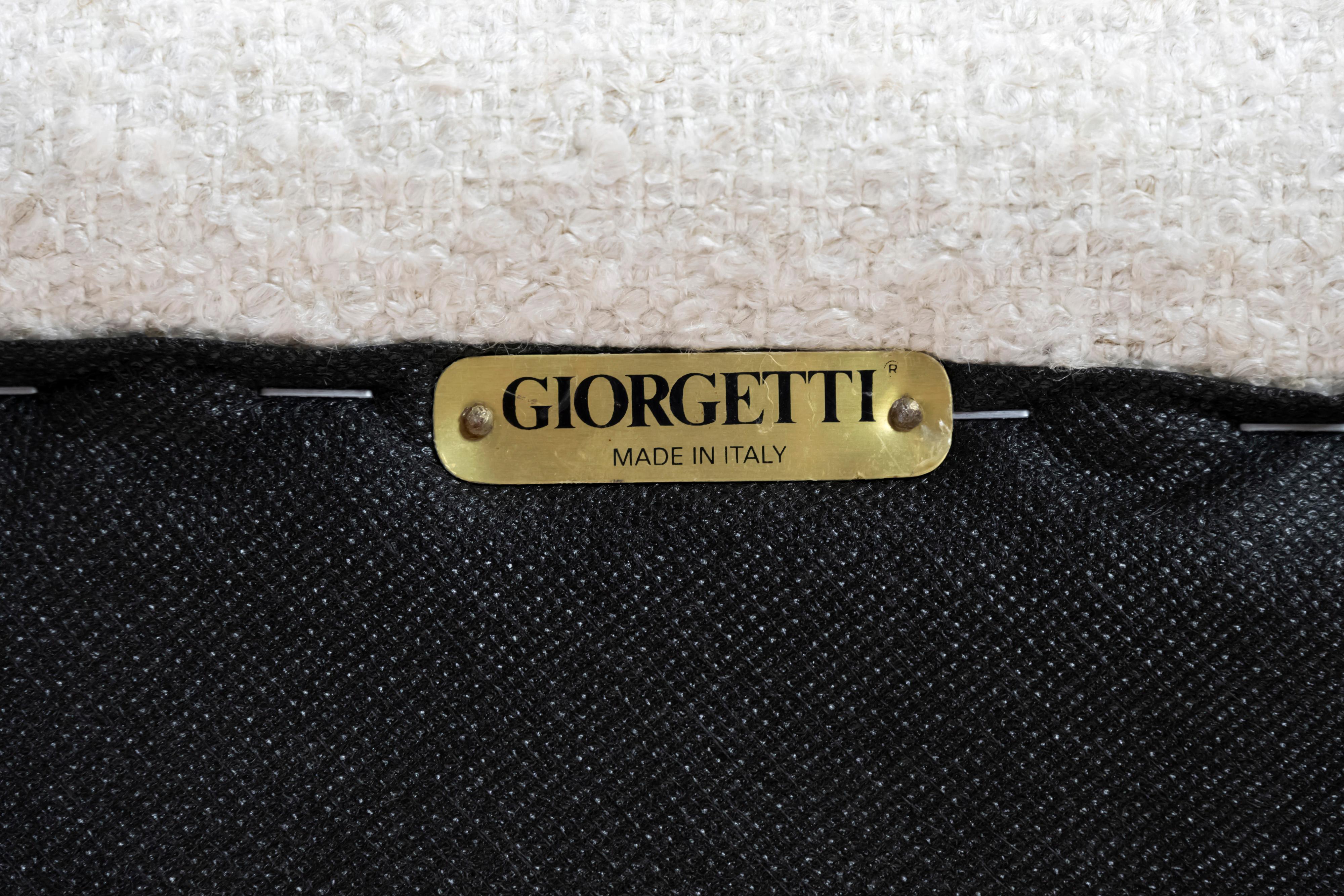 Pair of Giorgetti Progetti Armchairs and Pouf by Umberto Asnago For Sale 1