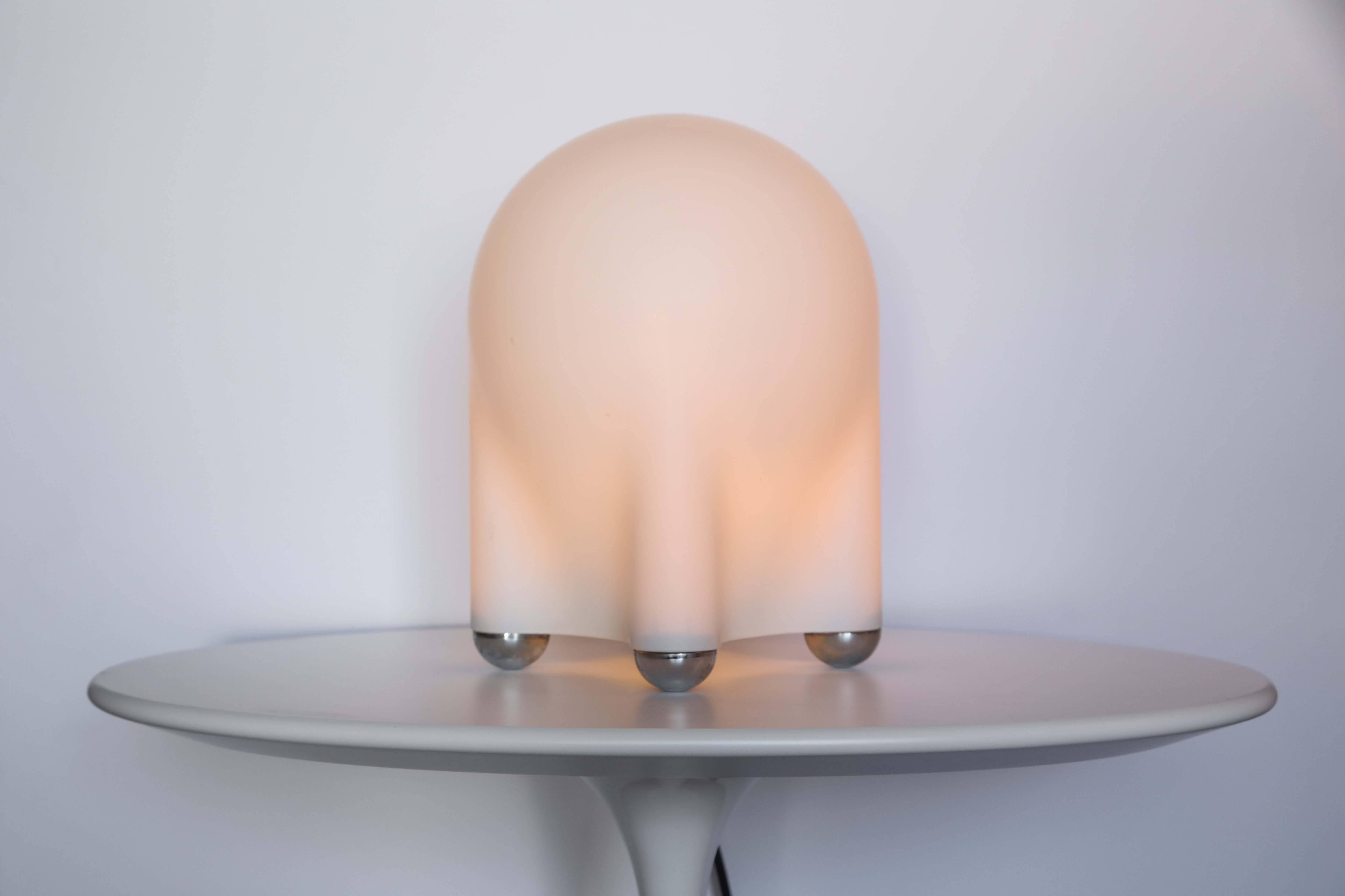 Enameled Pair of Giotto Stoppino 'Drop' Table Lamps for Tronconi, circa 1970s
