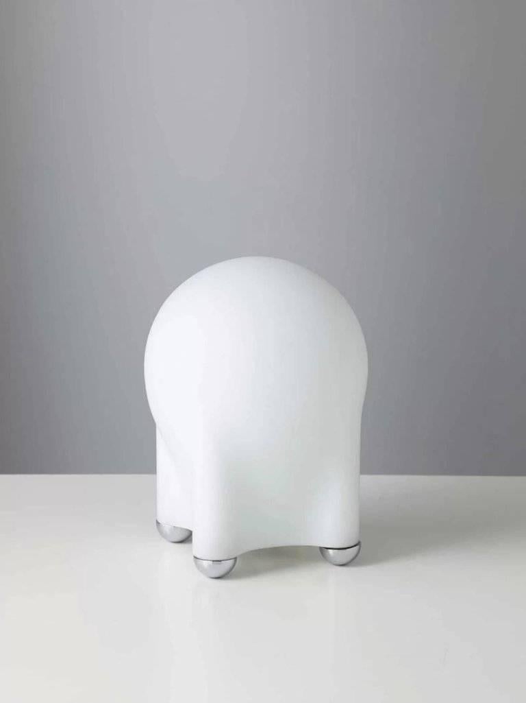Opaline Glass Pair of Giotto Stoppino 'Drop' Table Lamps for Tronconi, circa 1970s