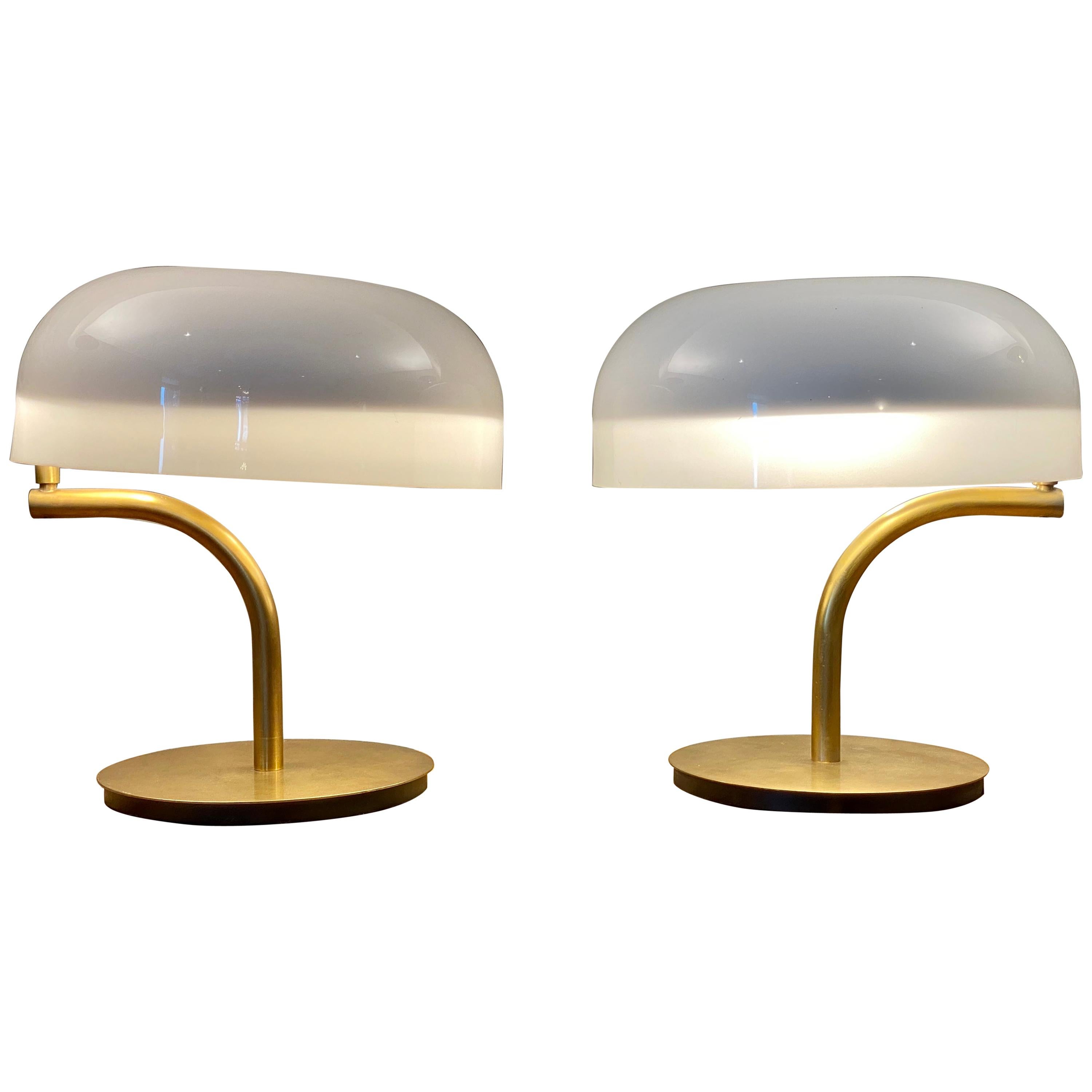 Pair of Giotto Stoppino Swing Arm Desk Lamps