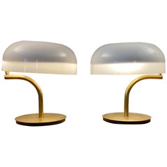 Retro Pair of Giotto Stoppino Swing Arm Desk Lamps