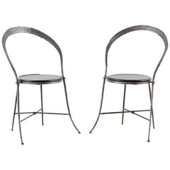 Pair of Giovanni Banci Midcentury Sculptural Iron Chairs