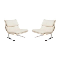 Pair of Giovanni Offredi for Saporiti "Onda Wave Lounge Chairs", Italy