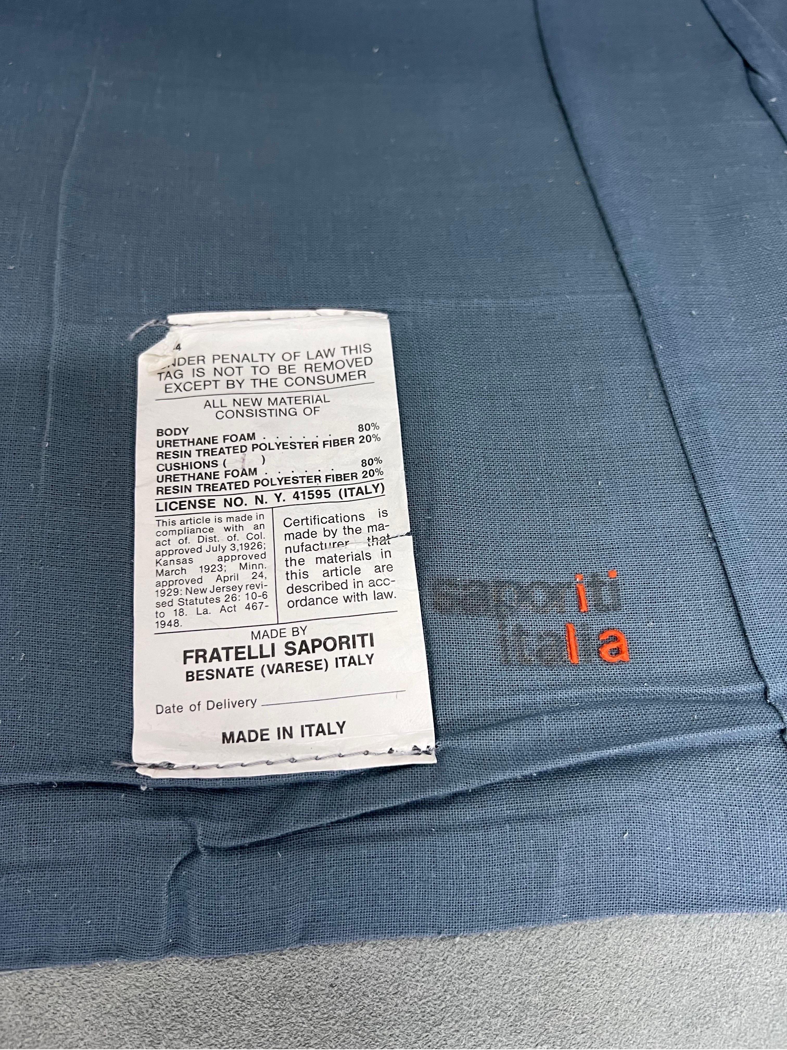 Pair of Giovanni Offredi Suede Onda Wave Lounge Chairs for Saporiti 8