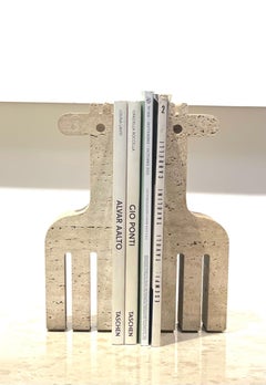 Pair of Giraffe Bookends by Fratelli Mannelli, Travertine, 1970s