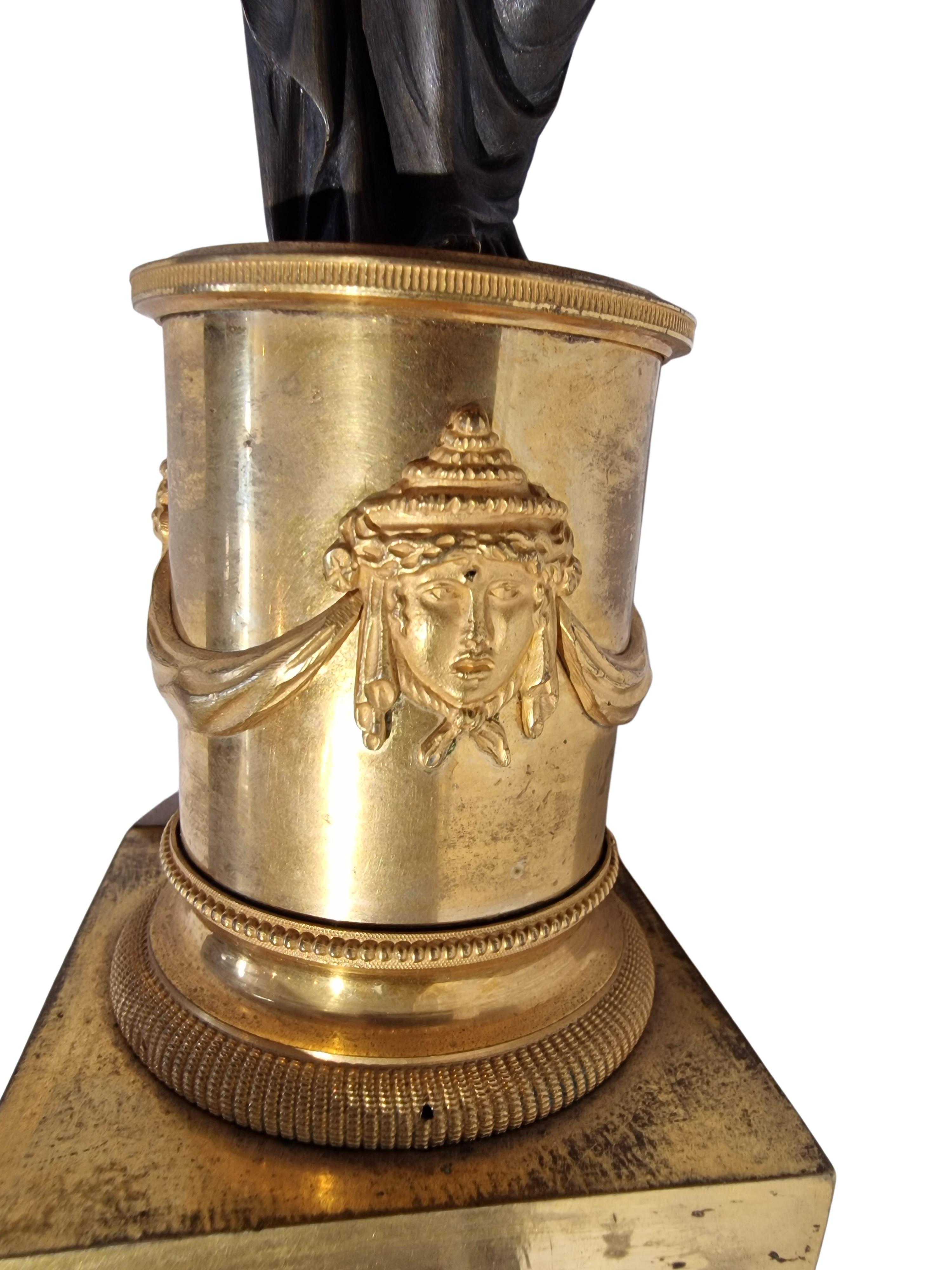 Paar Girandoles, Candle Sticks, Kandelaber, Bronze, ~ 1810 Empire, Frankreich im Angebot 5