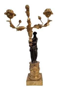Pair of Girandoles, Candle sticks, Candelabras, bronze, ~ 1810 Empire, France