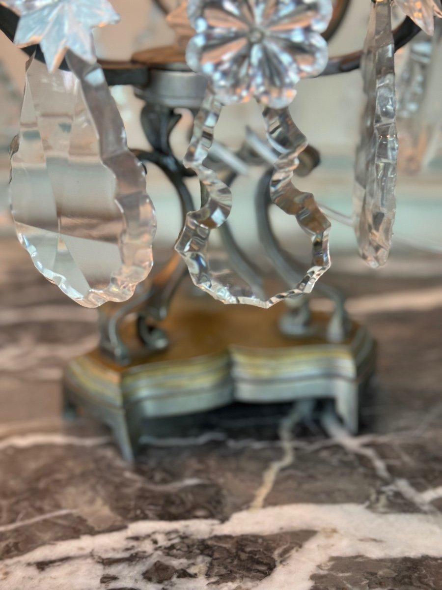 Pareja De Girándolas De Bronce Y Cristal Tallado Circa 1900 en venta 6