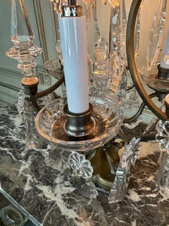 Pair Of Girandoles In Bronze And Cut Crystal Circa 1900