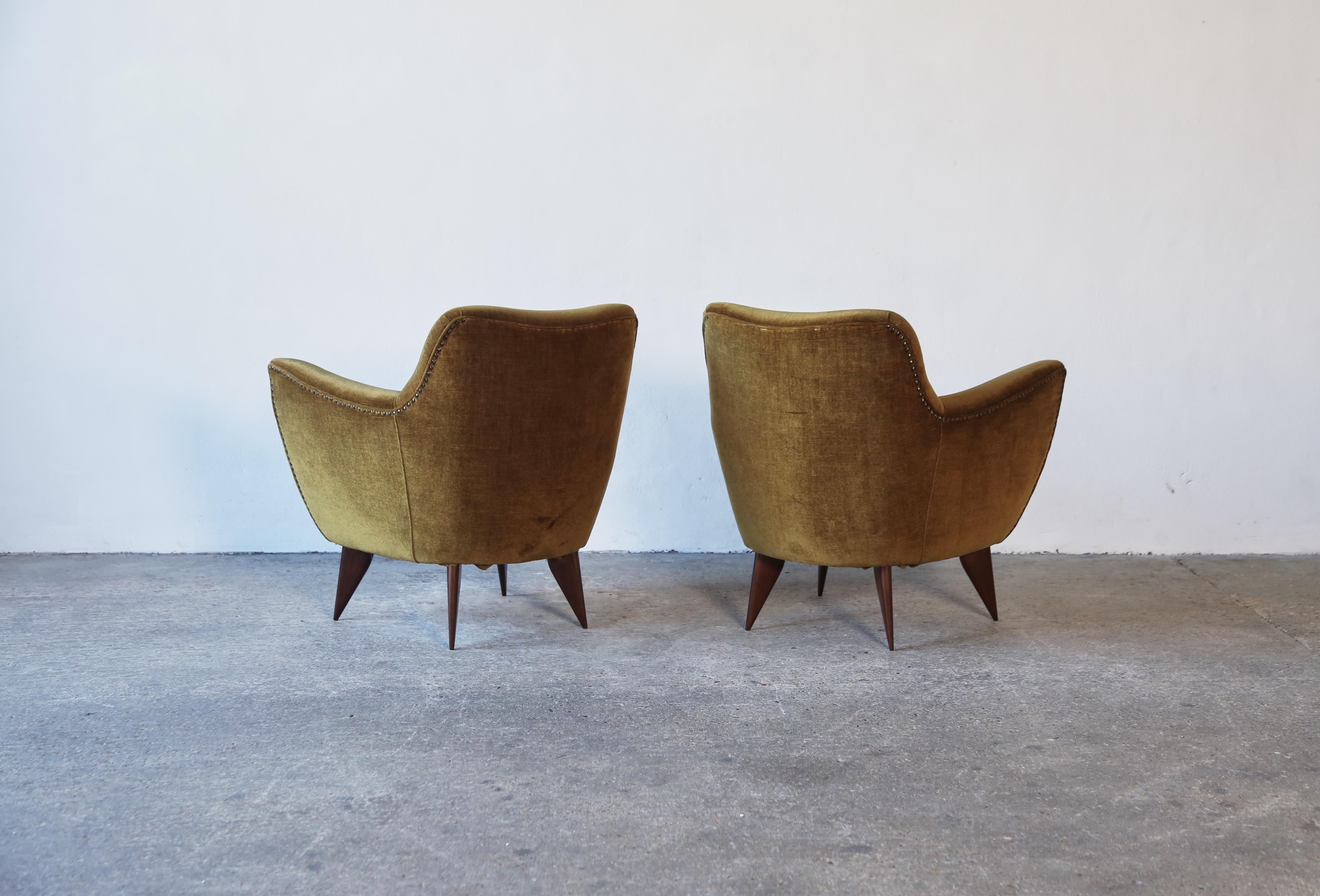Ein Paar Giulia Veronesi Perla-Stühle, ISA Bergamo, Italien, 1950er Jahre im Angebot 9