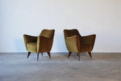 Pair of Giulia (Guglielmo) Veronesi Perla Chairs, ISA Bergamo, Italy, 1950s