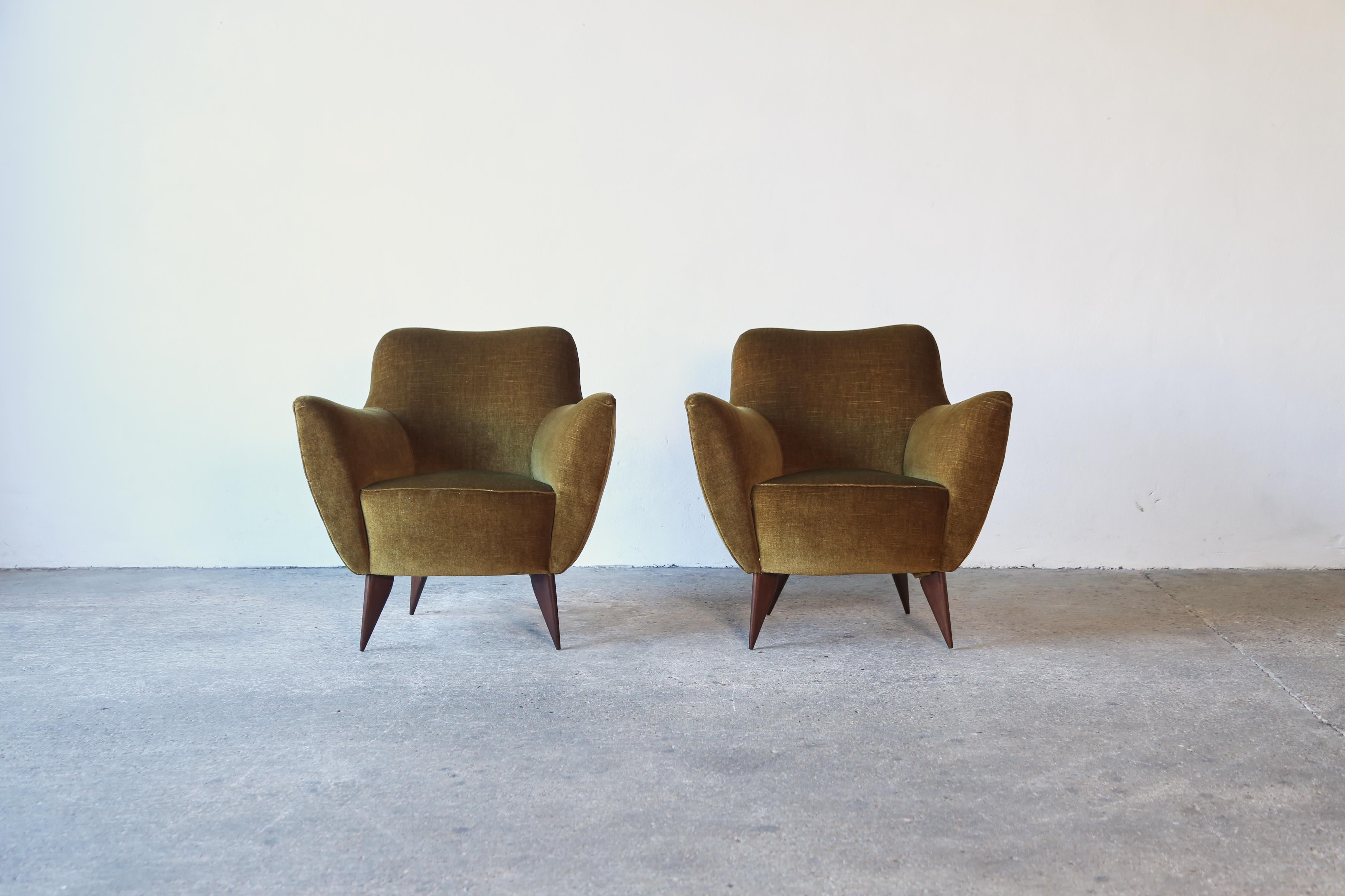 Pair of Giulia Veronesi Perla Chairs, ISA Bergamo, Italy, 1950s In Good Condition For Sale In London, GB