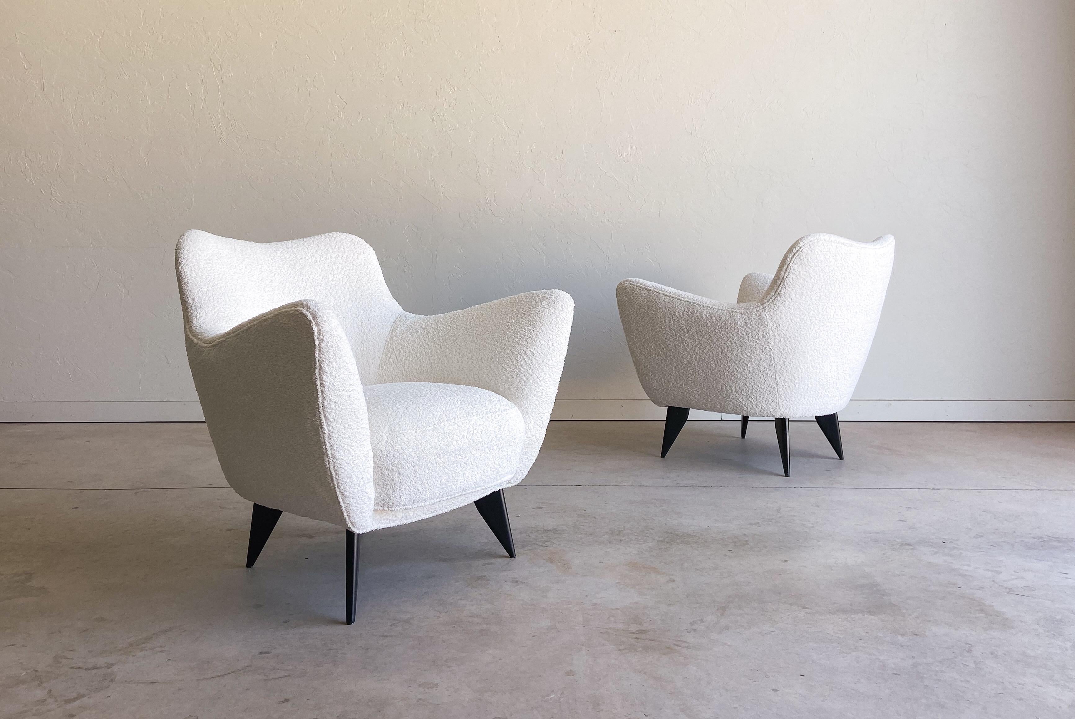 Pair of Giulia Veronesi “Perla” Lounge Chairs for ISA Bergamo, Italy, 1950’s 1