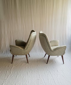 Paire de fauteuils Giuseppe Carmignani, circa 1950 avec tapisserie d'origine