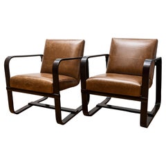 Pair of Giuseppe Pagano Italian Art Deco Lounge Chairs