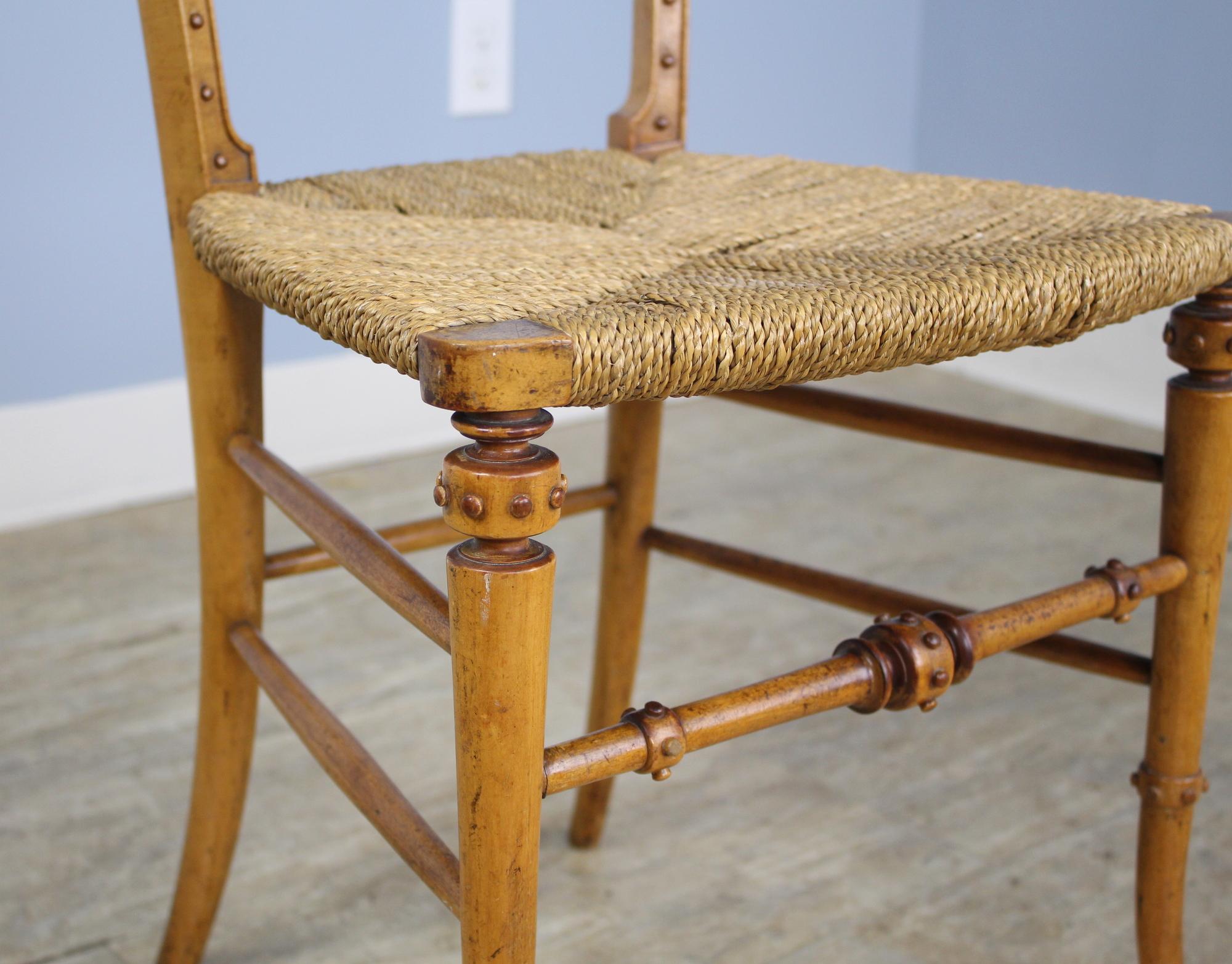 Pair of Glamorous Antique German Bedroom Chairs In Good Condition For Sale In Port Chester, NY