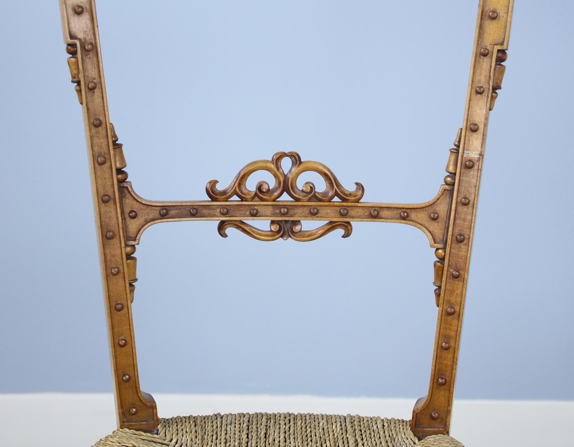 Yew Pair of Glamorous Antique German Bedroom Chairs For Sale