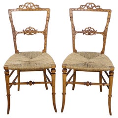 Pair of Glamorous Antique German Bedroom Chairs