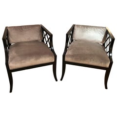 Pair of Glamorous Hollywood Regency Mid-Century Modern Armchairs