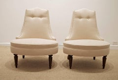 Pair of Glamorous Hollywood Regency Style Lounge Chairs