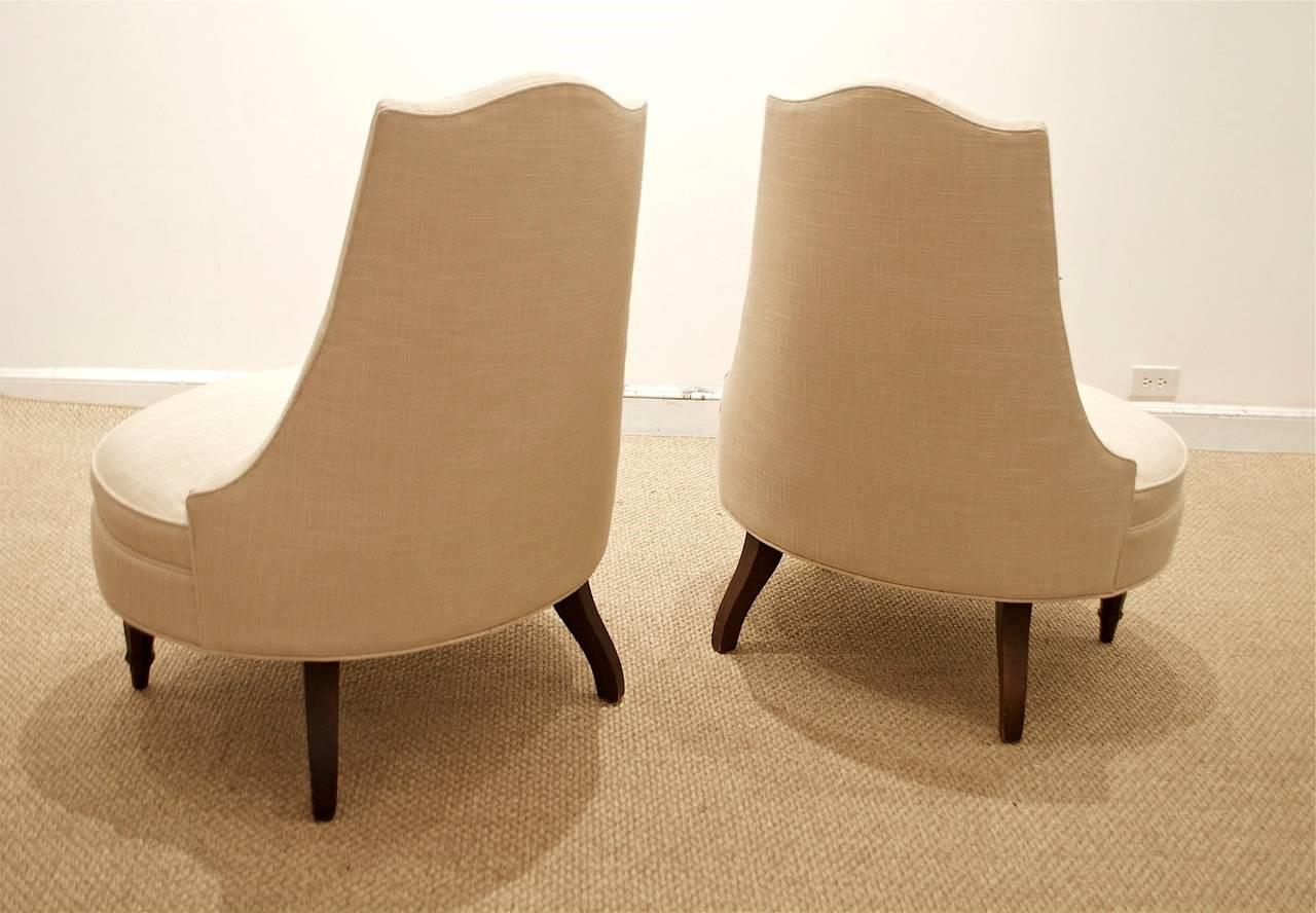 Upholstery Pair of Glamorous Hollywood Regency Style Lounge Chairs For Sale