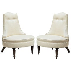 Pair of Glamorous Hollywood Regency Style Lounge Chairs