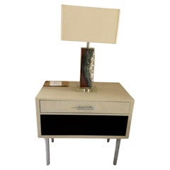Pair of Glamorous Lucite and Petrified Wood Table Lamps by Made Goods