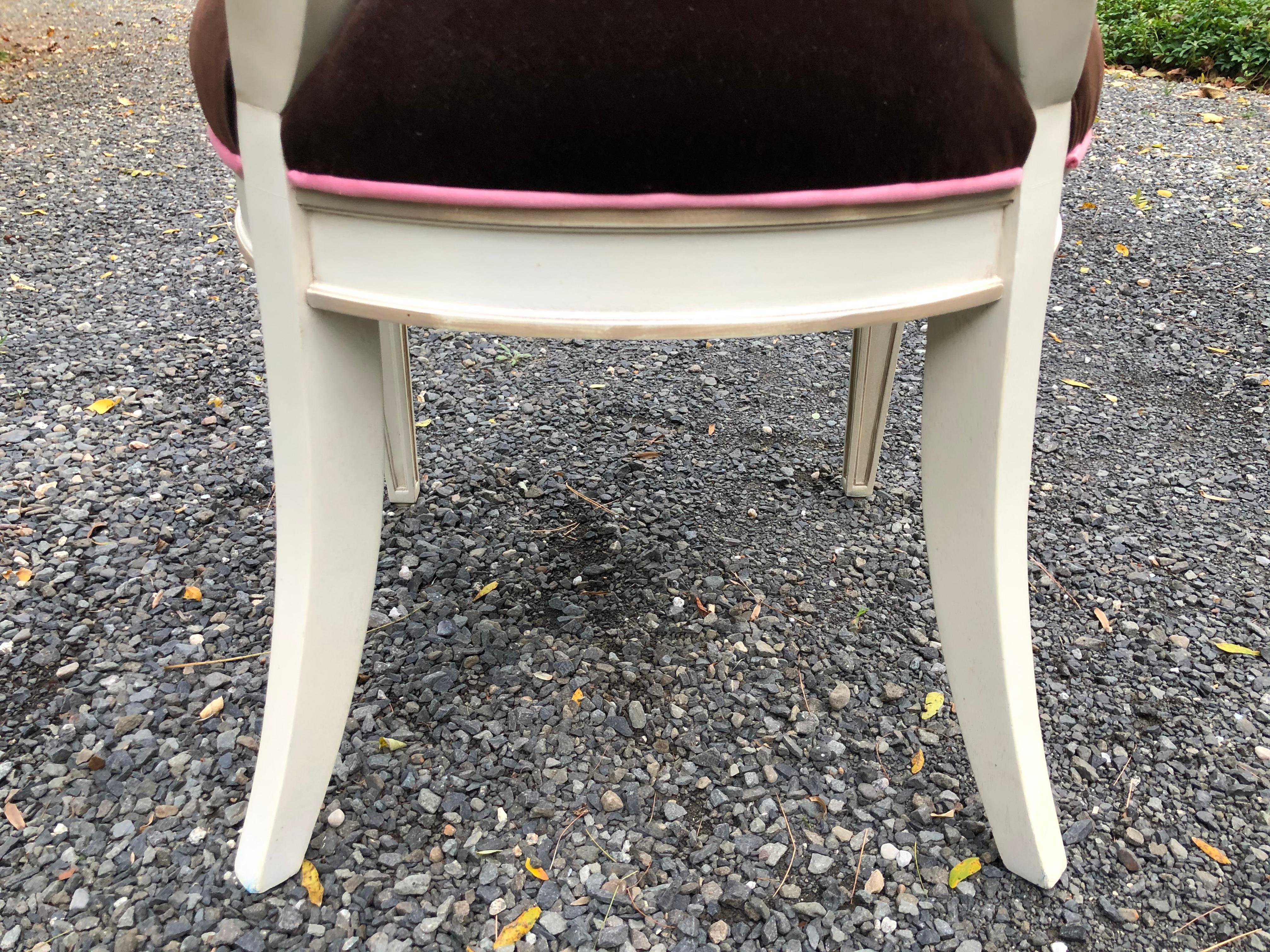 Contemporary Pair of Glamorous Quatrefoil Shaped Velvet Side Chairs