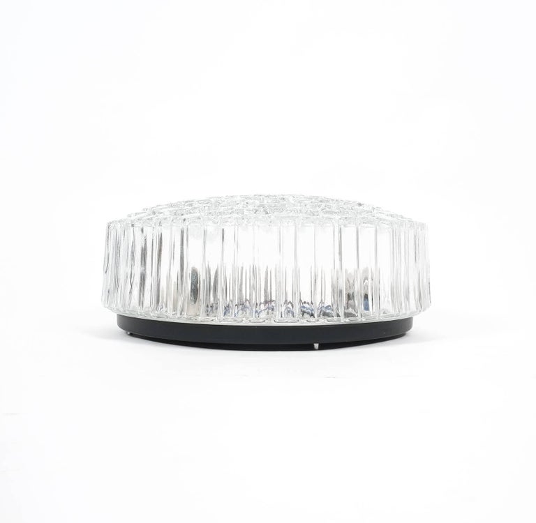 Pair of Glashütte Limburg Glass Flush Mounts Ceiling Lights, Germany