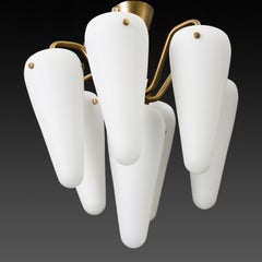 Pair of Glass and Brass Chandeliers by Hans-Agne Jakobsson