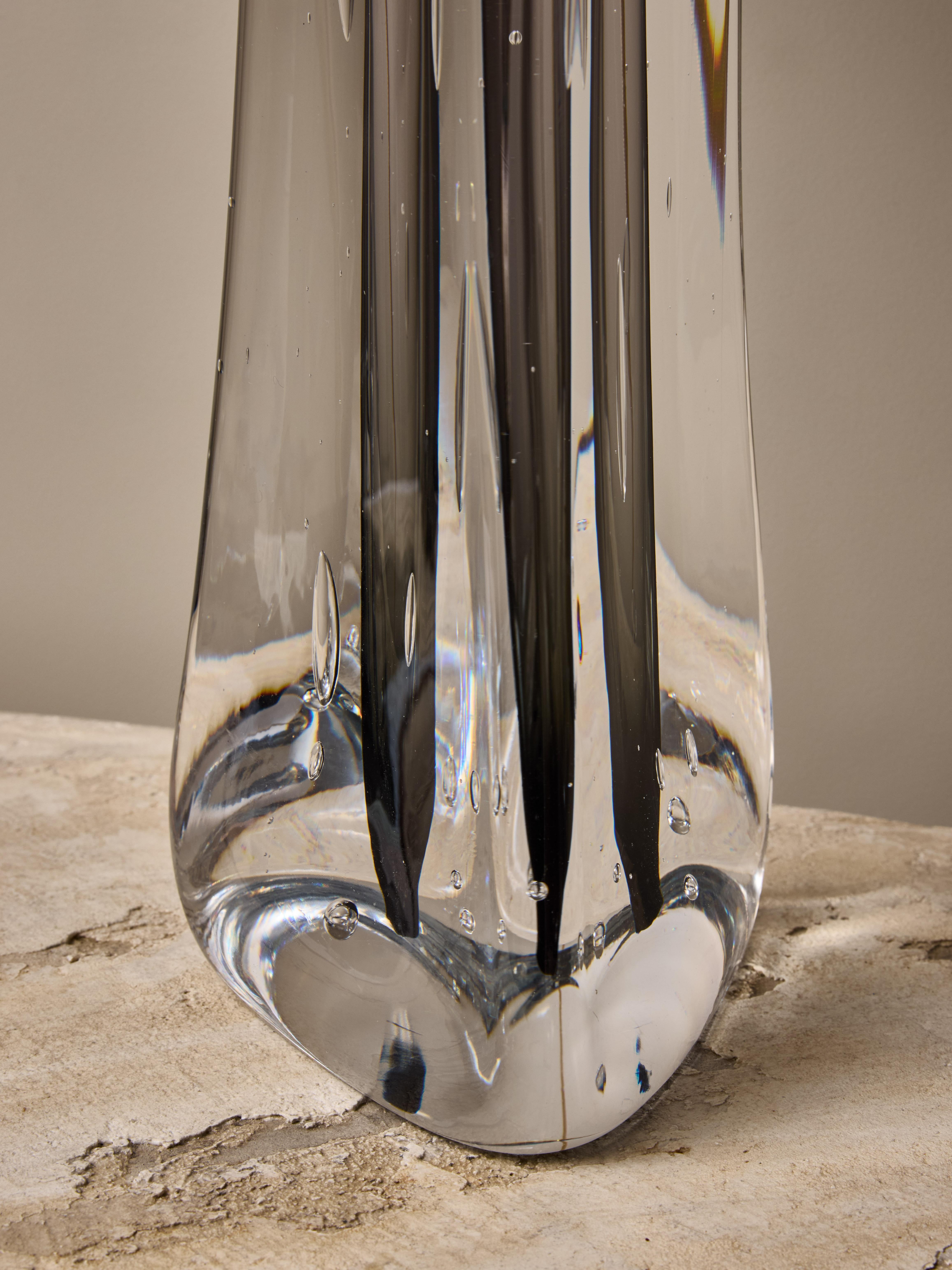Contemporary Pair of Glass and Brass Esperia Table Lamps For Sale