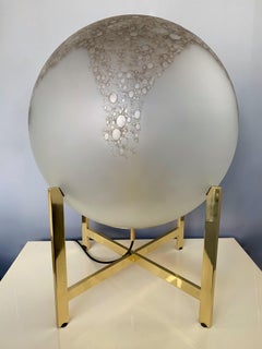 Pair of Glass and Brass Lamps by La Murrina Murano, Italy, 1990s