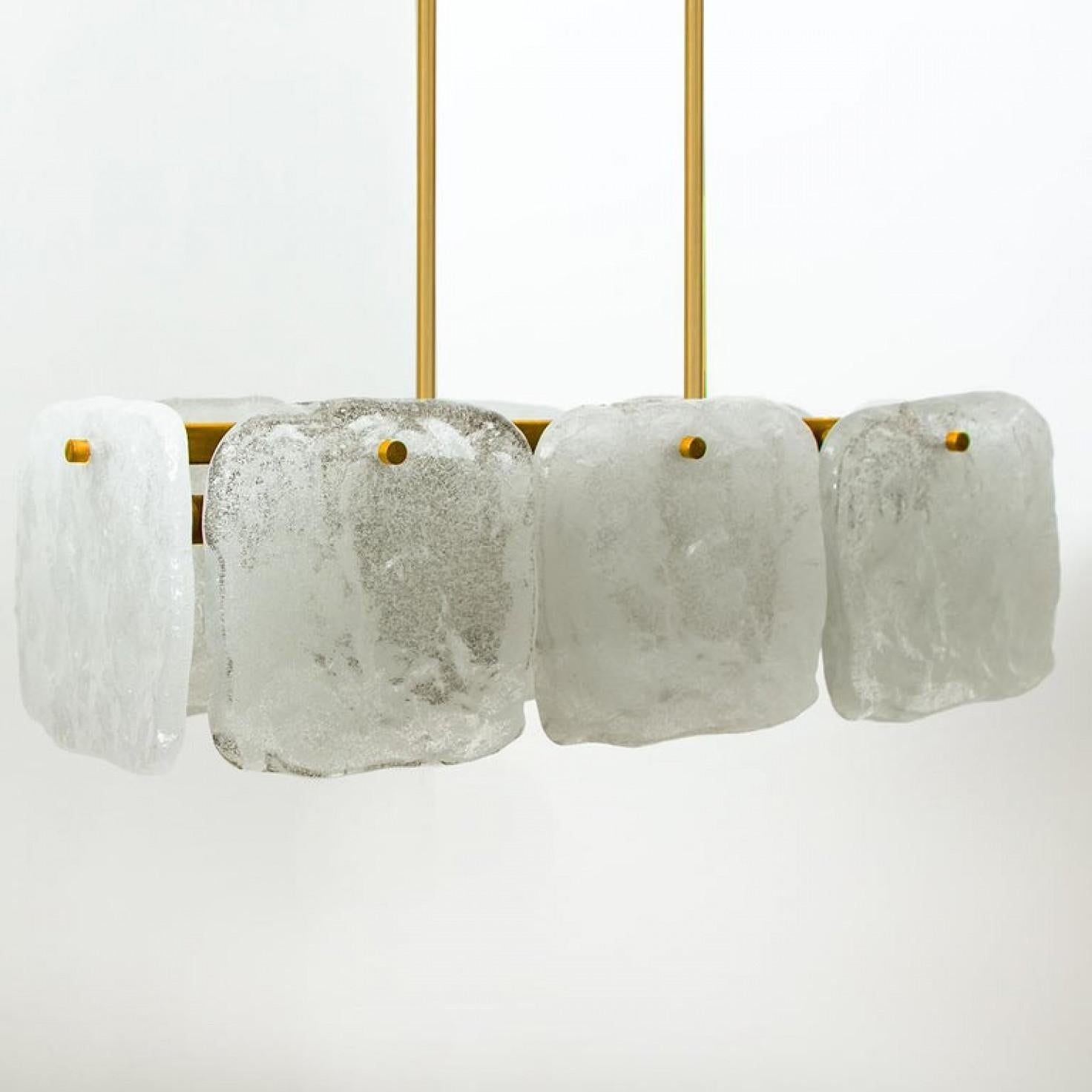 Pair of Glass and Brass Light Fixtures Designed by J.T Kalmar, Austria, 1960s For Sale 7