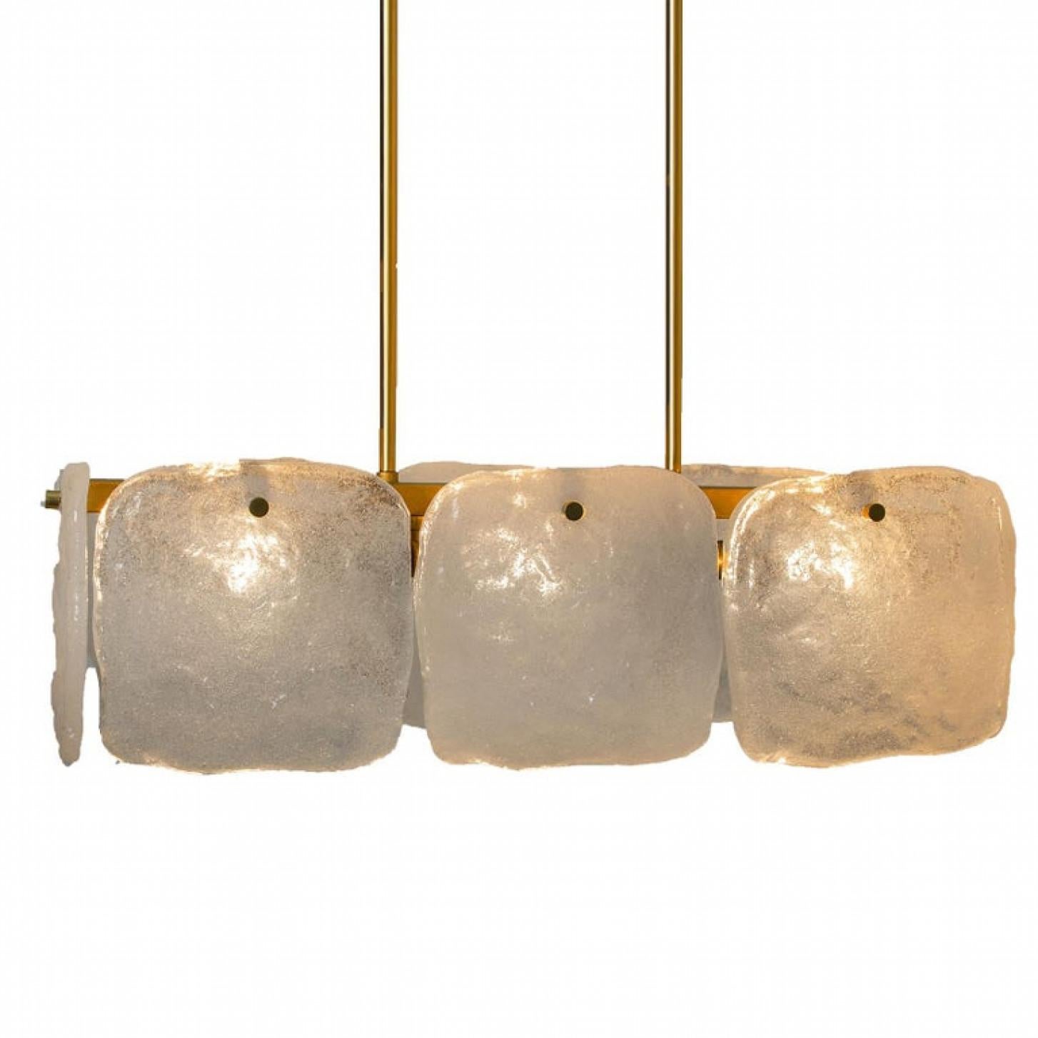 Pair of Glass and Brass Light Fixtures Designed by J.T Kalmar, Austria, 1960s en venta 6