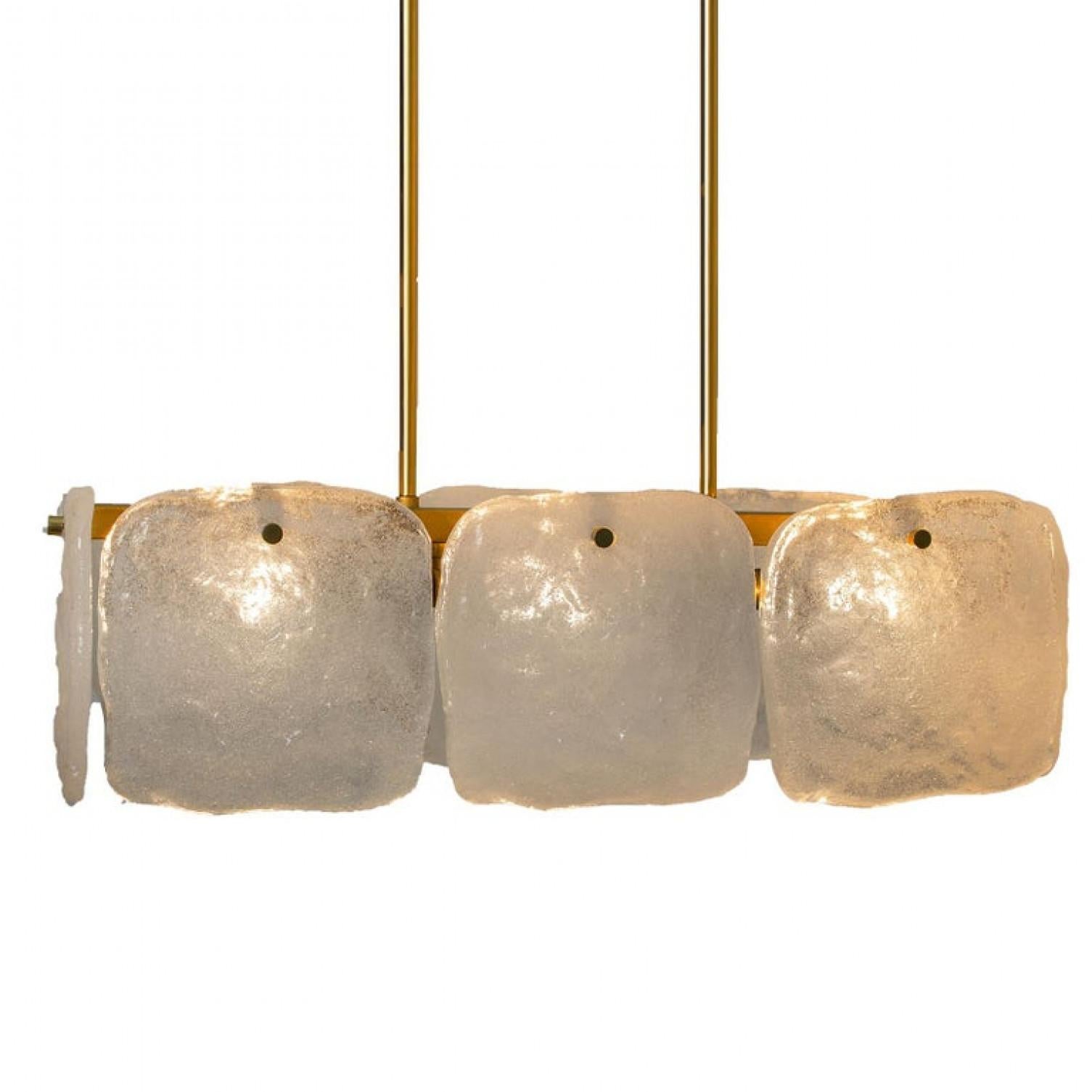 Pair of Glass and Brass Light Fixtures Designed by J.T Kalmar, Austria, 1960s For Sale 8