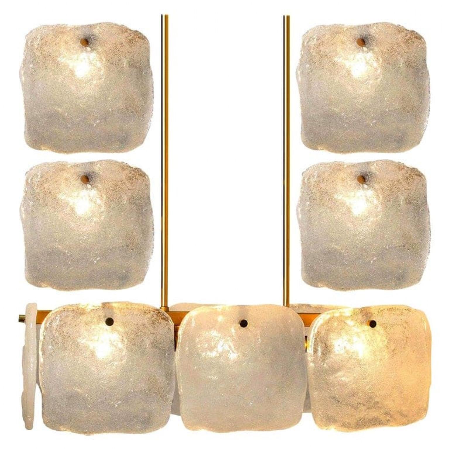 Pair of Glass and Brass Light Fixtures Designed by J.T Kalmar, Austria, 1960s en venta 8