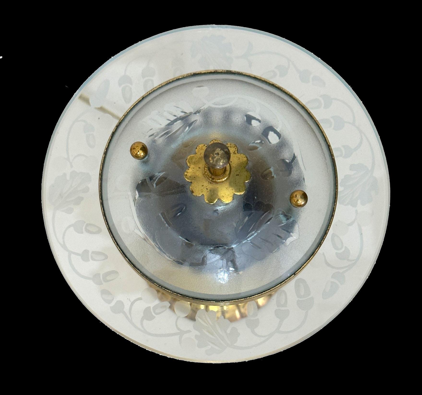 Paar Tischlampen aus Glas und Messing von Pietro Chiesa für Fontana Arte im Angebot 3