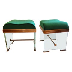 Glass and Bronze Stools, Italy
