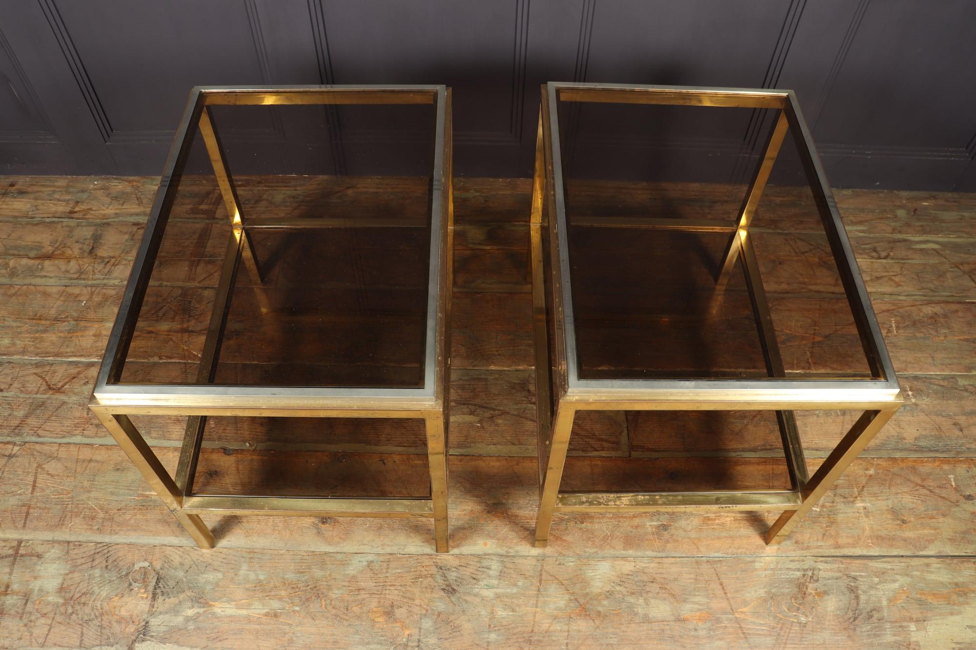 Pair of Glass and Steel Side Tables in the Manner of Willy Rizzo, c1960 4