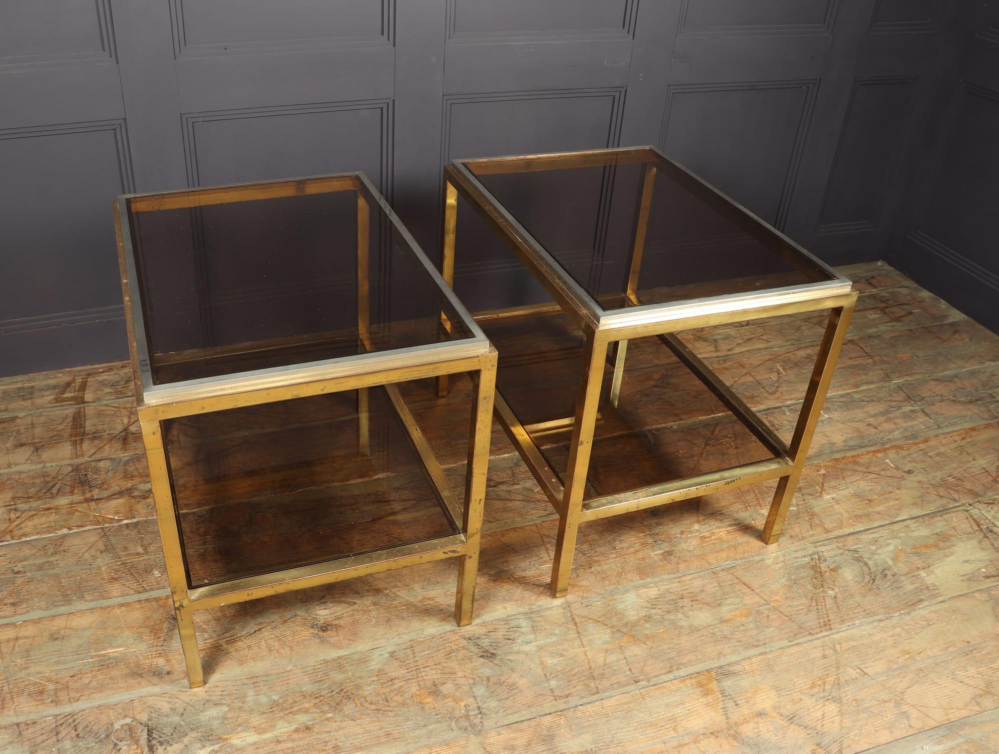 Pair of Glass and Steel Side Tables in the Manner of Willy Rizzo, c1960 5