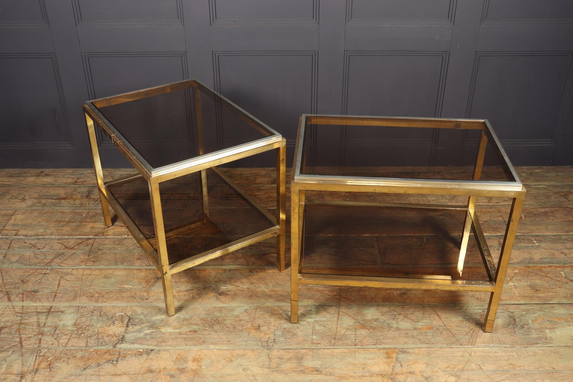 Pair of Glass and Steel Side Tables in the Manner of Willy Rizzo, c1960 In Good Condition In Paddock Wood Tonbridge, GB