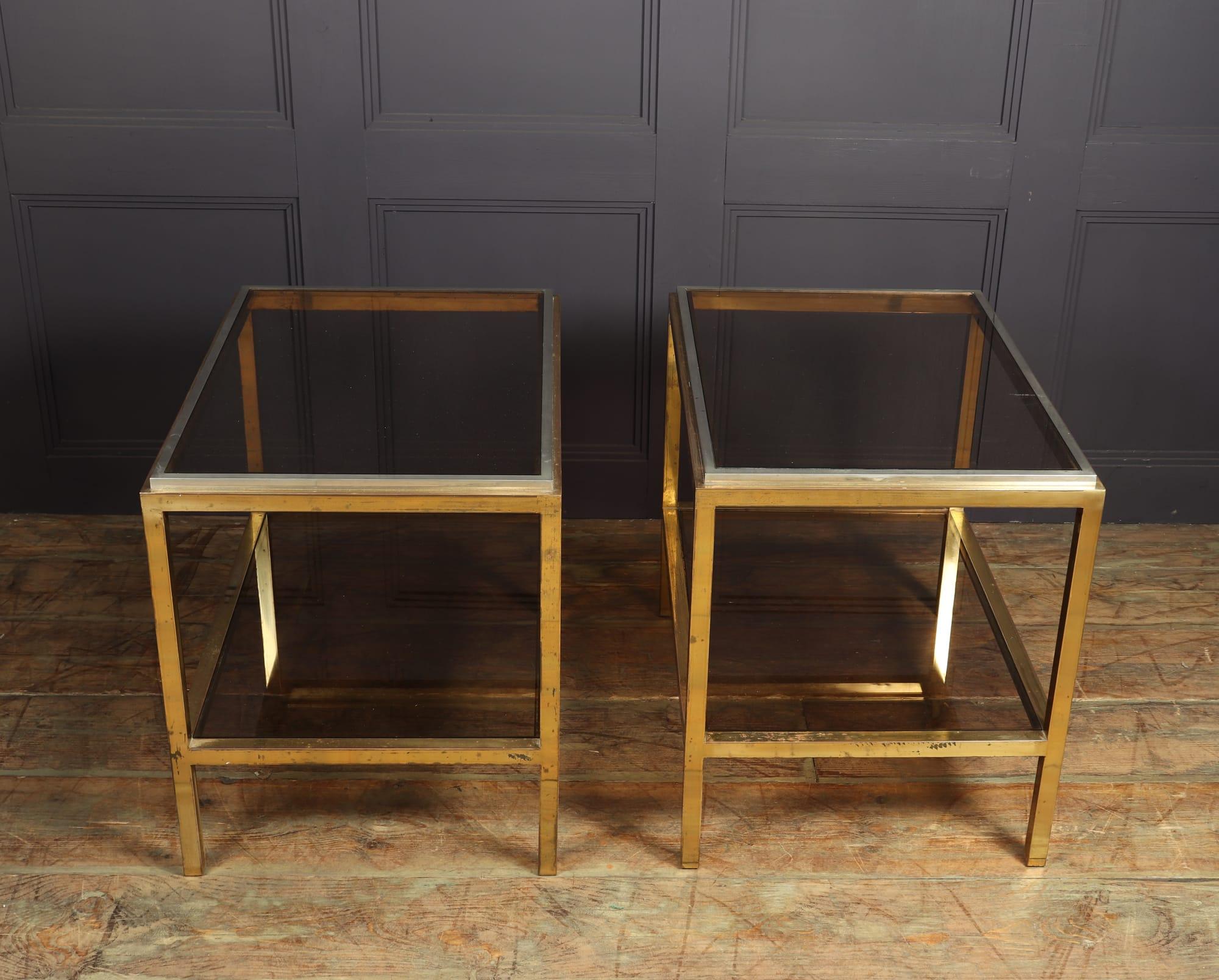 Pair of Glass and Steel Side Tables in the Manner of Willy Rizzo, c1960 2