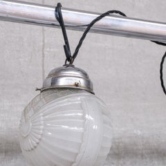 Pair of Glass Art Deco Small Pendant Lights