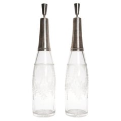 Pair of Glass Bottles, France by Paul Frey, End of 19th Century