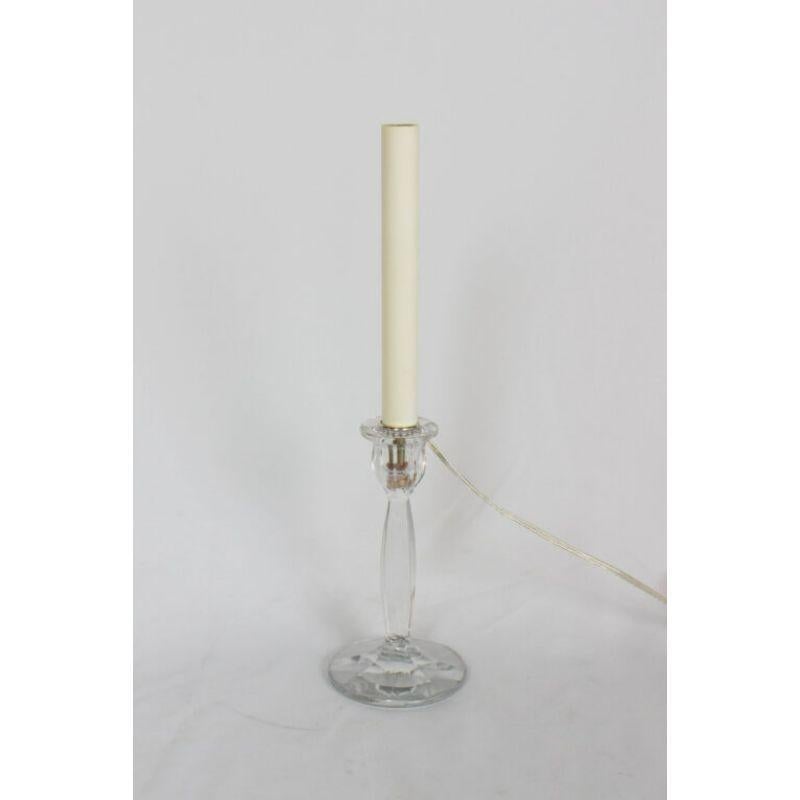 Pair of Glass Candlestick Table Lamps In Excellent Condition For Sale In Canton, MA