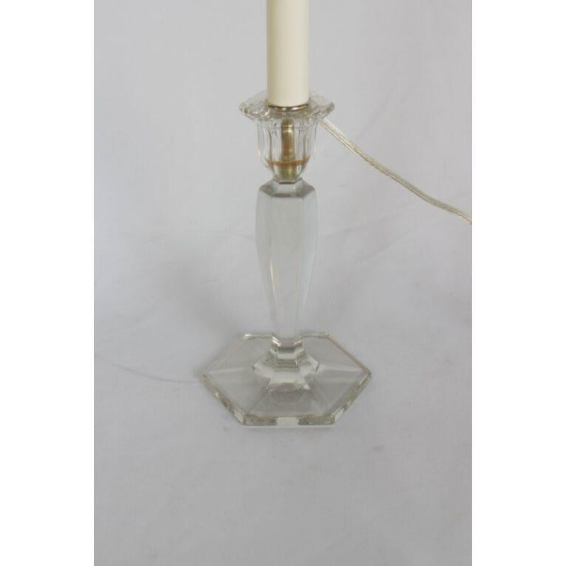 Unknown Pair of Glass Candlestick Table Lamps