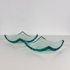 Pair of Glass Catchall Trays / Ashtrays by Pietro Chiesa , 1950s
