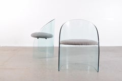 Pair of Glass Chairs in the Manner of Louis Dierra