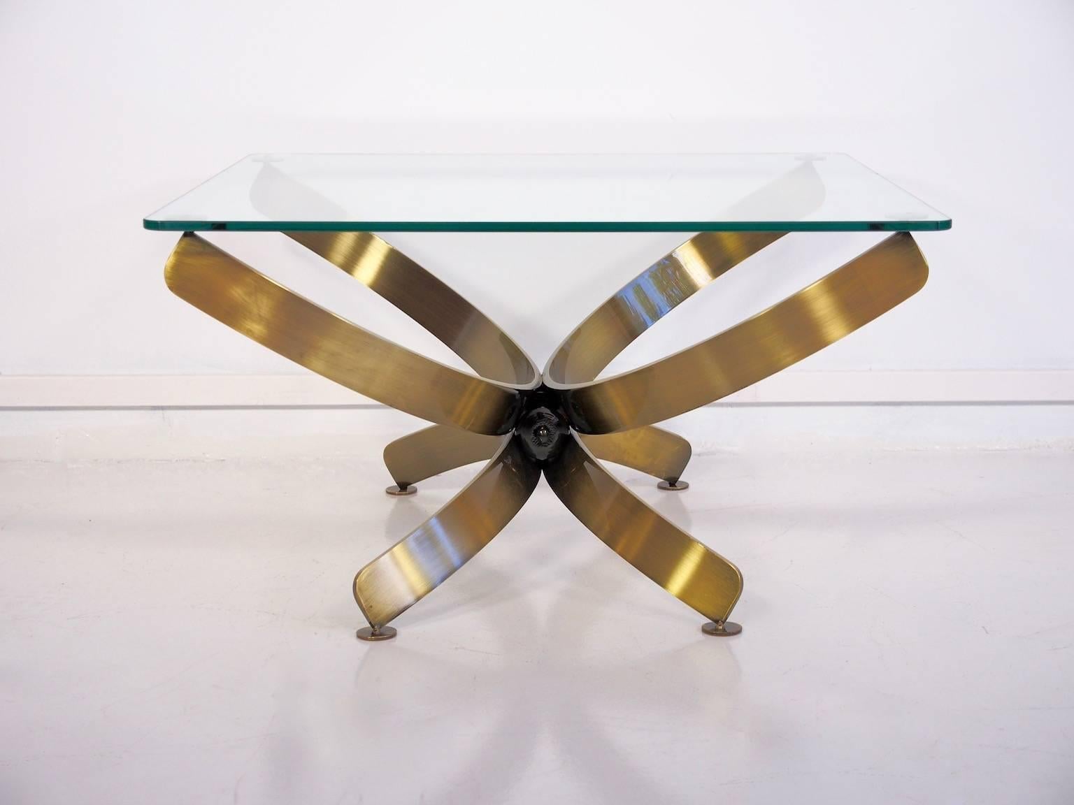French Pair of Glass Coffee Tables in the Style of Maria Pergay